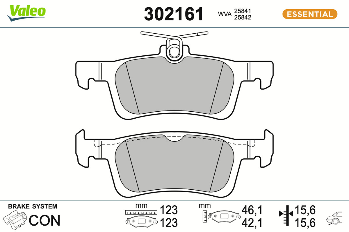 Jeu de 4 plaquettes de frein VALEO ref. 302161